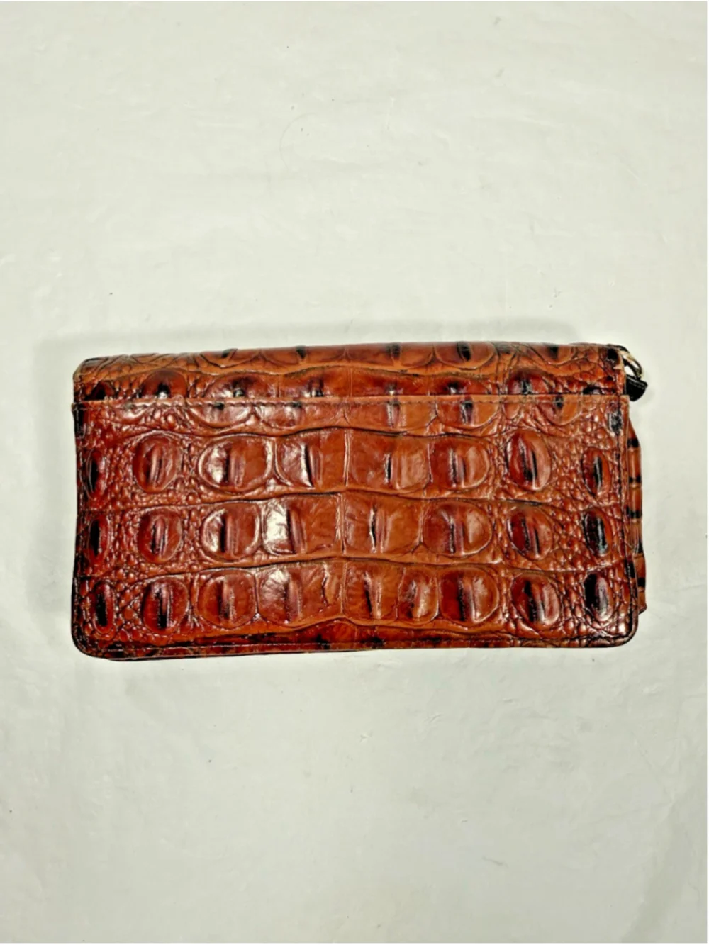 BRAHMIN DEBRA PECAN MELBOURNE LEATHER Croc Embossed WALLET